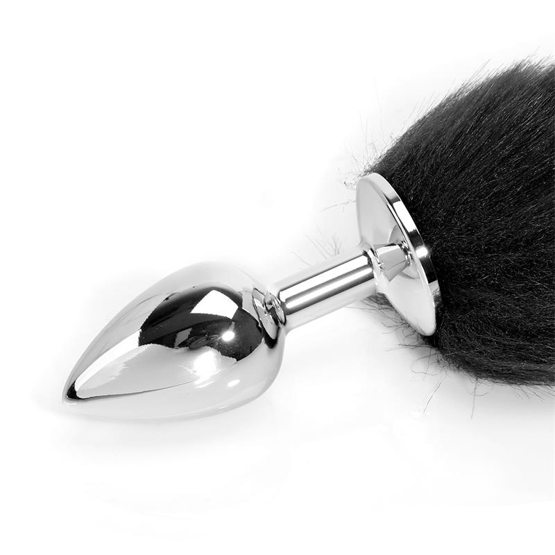 Plug Anal con Cola Blanco y Negro 40 cm - Imagen 4